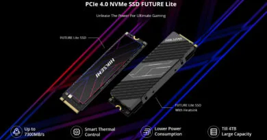 Dos SSDs M.2 con diseño moderno, uno en negro y otro en gris, destacan sobre un fondo oscuro, enfatizando sus especificaciones y rendimiento.