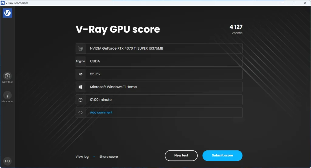 RTX 4070 Ti SUPER Vray 6 CUDA