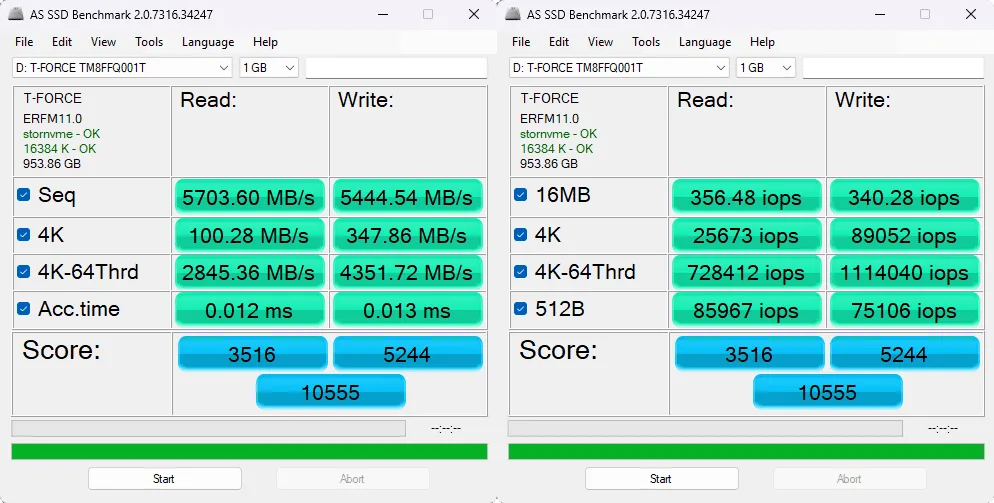 A440 Lite 1TB AS SSD