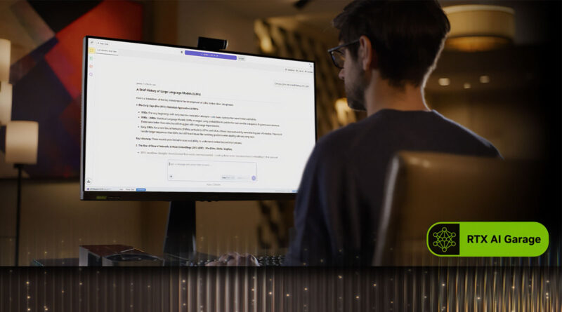 Persona trabajando en un ordenador de escritorio con una pantalla que muestra texto. Fondo moderno y tonos cálidos.