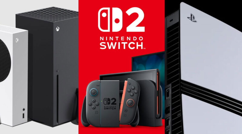 Consolas de videojuegos en un fondo claro: Xbox Series S, Nintendo Switch y PlayStation 4, destacando sus diseños y colores.