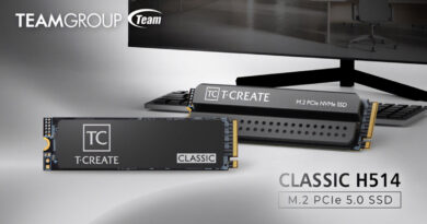 SSD T-CREATE CLASSIC H514 en diseño elegante, presentado con fondo claro y monitor, destacando detalles en negro y amarillo.