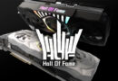 Tarjeta gráfica de alto rendimiento en un fondo negro, con un diseño moderno y el logo "Hall of Fame" destacado en la parte inferior.