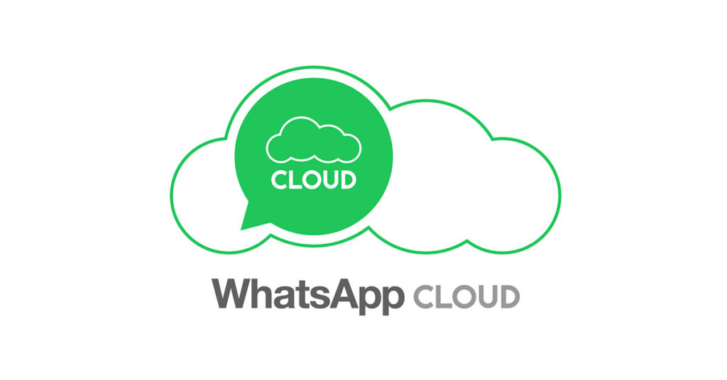 Logo de WhatsApp en verde con un bocadillo de chat y una nube, acompañado del texto "WhatsApp CLOUD" en gris.