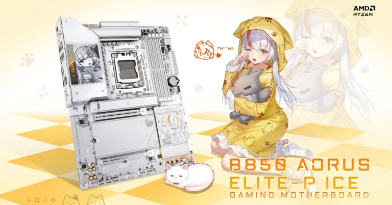 Gigabyte presenta placa B850 AORUS ELITE-P ICE con estética anime y VRM de 16 fases