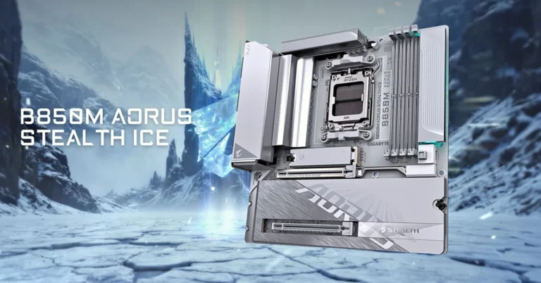 Gigabyte lista la placa base B850M AORUS STEALTH ICE con conectores traseros y diseño Micro ATX