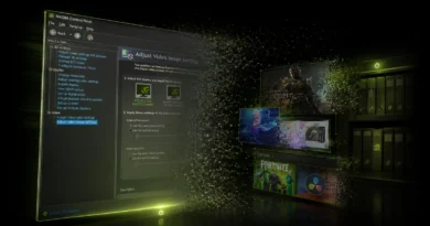 Interfaz del Panel de Control de NVIDIA en un fondo oscuro, con ajustes de vídeo y opciones gráficas resaltadas en verde.