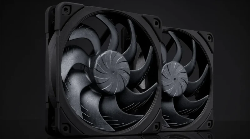 Ventiladores Noctua NF-A12x25 G2 en color negro, con diseño de aspas optimizadas, presentados en un fondo oscuro.