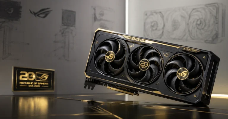 ASUS adelanta nueva ROG Astral RTX 50 en esquema negro y dorado