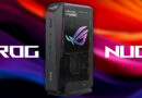 Torres de PC ROG en un fondo colorido, con el logo "FOR THOSE WHO DARE" y los textos "ROG" y "NUC" destacados.