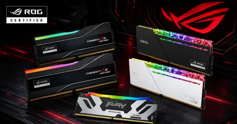 ASUS publica lista de memoria DDR5 ROG Certified para validar compatibilidad en sus placas