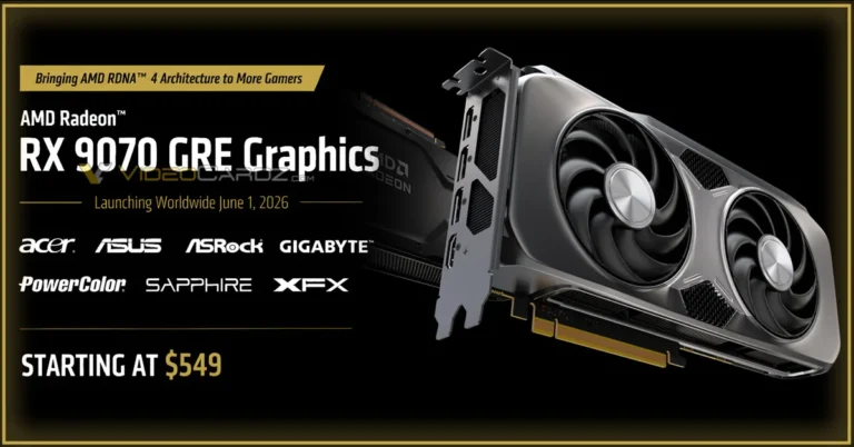 Videocardz revela el lanzamiento global de la RX 9070 GRE a $549 el 1 de junio