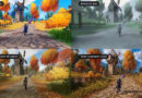 Cuatro paneles que muestran comparativas de gráficos en Roblox: un render colorido, datos 3D, resultados de laboratorio y visión de Super Upsampler.