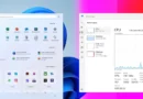 Pantalla de Windows 11 con el menú de inicio a la izquierda y el Administrador de tareas a la derecha, mostrando estadísticas de rendimiento de la CPU.