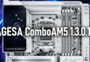 Placa madre ASUS ROG Crosshair X870E con detalles en blanco y negro, socket AM5 y RAM en color plata, sobre fondo azul.