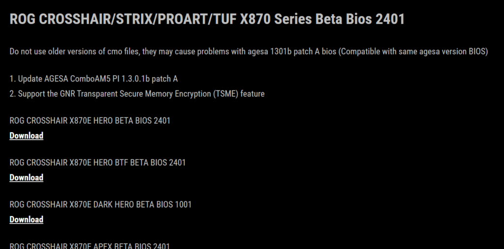 ASUS BIOS TSME