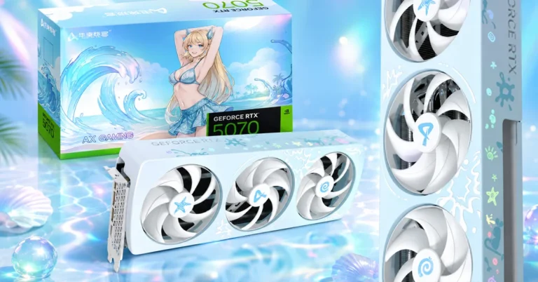 AX Gaming revela la GeForce RTX 5070 Sakura Limited con diseño acuático y refrigeración de cobertura total