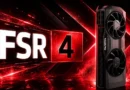 Radeon RX 7000 con tecnología FSR 4, destacando el rendimiento gráfico en un fondo rojo y negro.