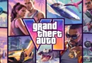 Arte oficial de Grand Theft Auto VI, mostrando personajes y vehículos icónicos del juego.