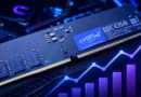 Memoria RAM DDR5 de Crucial con gráfico de precios al alza de hasta 1000 € por kit en Alemania.