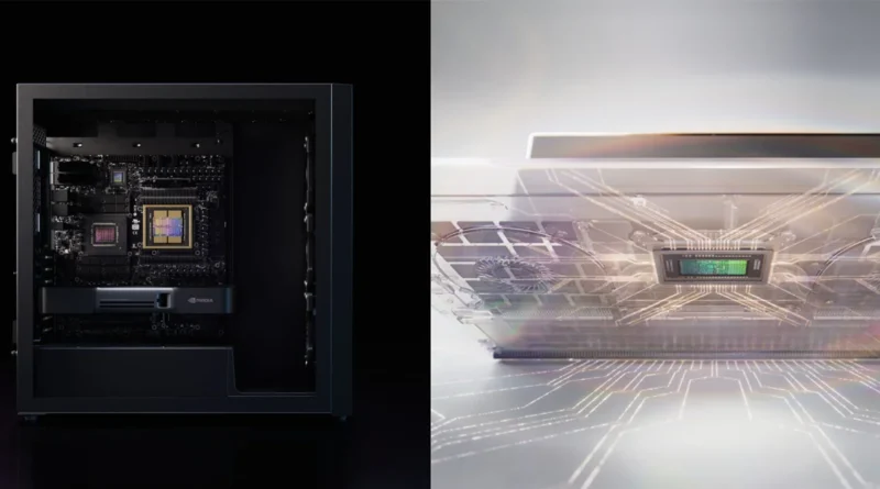 Vista de un chasis de computadora negro mostrando su interior con una tarjeta gráfica y un diseño de circuitos en un fondo ligero.
