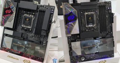 Dos placas base ASRock Taichi, una con diseño negro y detalles en RGB, y otra con paneles brillantes, ambas destacando su estética innovadora.