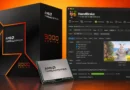 AMD Ryzen Threadripper 9000 Series junto a la interfaz de HandBrake, un transcodificador de video de código abierto.
