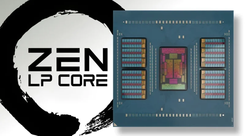 Núcleo de bajo consumo Zen LP de AMD, destacando su diseño en procesadores heterogéneos.