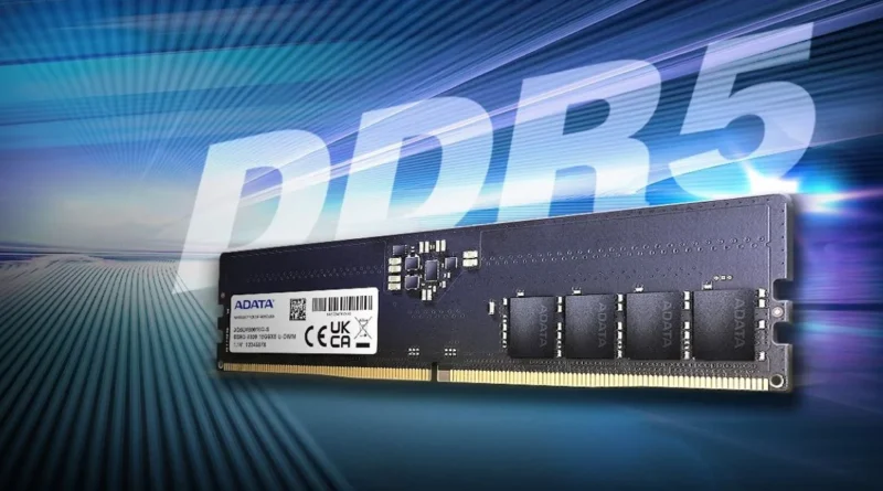 Módulo de memoria RAM DDR5 de ADATA, destacando su importancia en el aumento de precios del hardware.