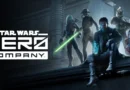 Personajes de "Star Wars: Zero Company" en un entorno futurista, con un protagonista que sostiene un objeto brillante.