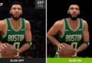 Jugador de baloncesto en NBA 2K7, mostrando FPS con DLSS desactivado y activado, resaltando la mejora gráfica.